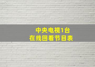 中央电视1台在线回看节目表