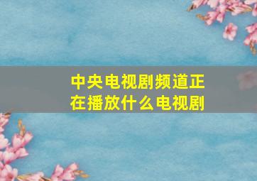 中央电视剧频道正在播放什么电视剧