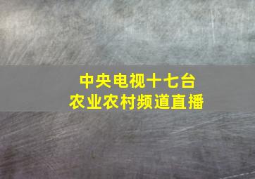 中央电视十七台农业农村频道直播