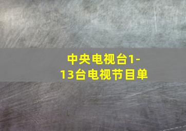 中央电视台1-13台电视节目单