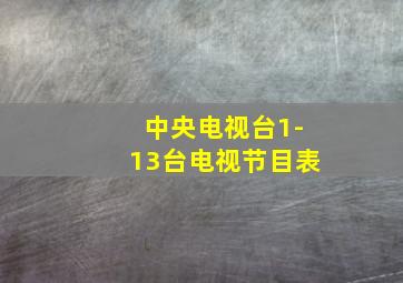 中央电视台1-13台电视节目表