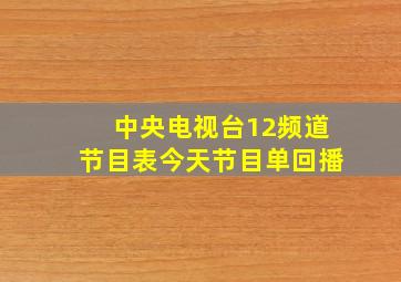 中央电视台12频道节目表今天节目单回播