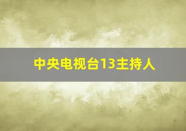 中央电视台13主持人