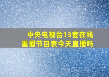 中央电视台13套在线重播节目表今天直播吗