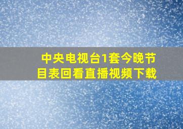 中央电视台1套今晚节目表回看直播视频下载