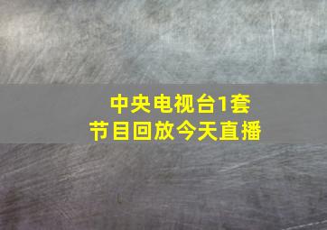 中央电视台1套节目回放今天直播