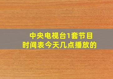 中央电视台1套节目时间表今天几点播放的