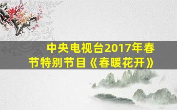 中央电视台2017年春节特别节目《春暖花开》