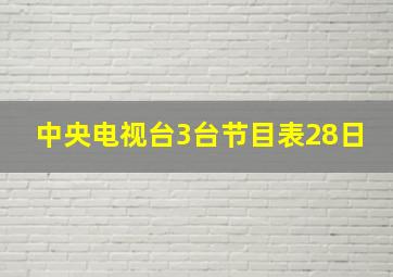 中央电视台3台节目表28日