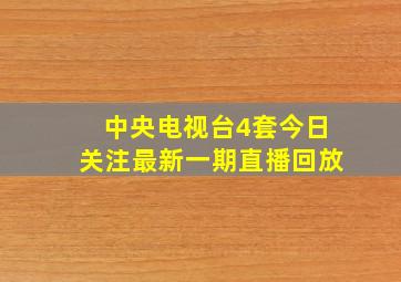 中央电视台4套今日关注最新一期直播回放