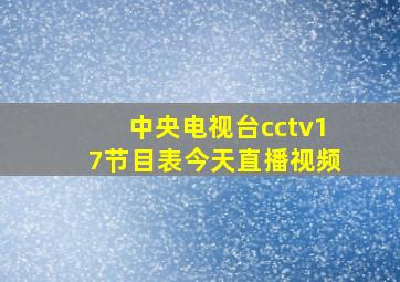 中央电视台cctv17节目表今天直播视频