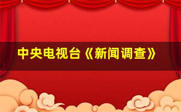 中央电视台《新闻调查》