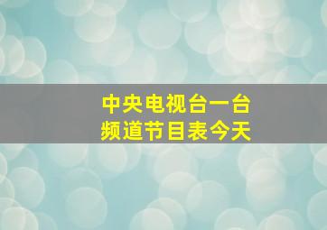 中央电视台一台频道节目表今天