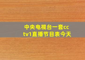 中央电视台一套cctv1直播节目表今天