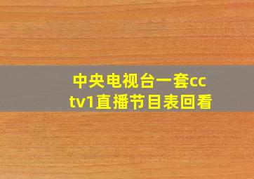 中央电视台一套cctv1直播节目表回看