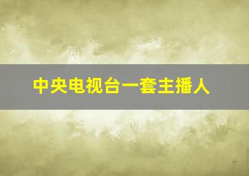 中央电视台一套主播人