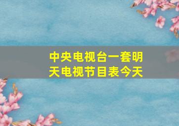 中央电视台一套明天电视节目表今天