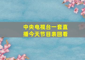 中央电视台一套直播今天节目表回看