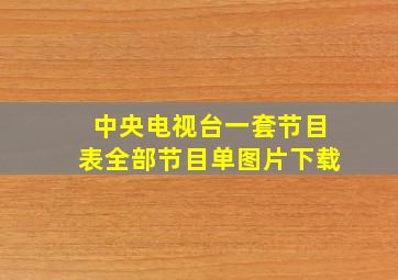 中央电视台一套节目表全部节目单图片下载