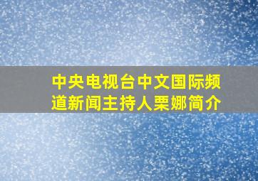 中央电视台中文国际频道新闻主持人栗娜简介