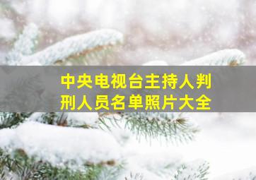 中央电视台主持人判刑人员名单照片大全