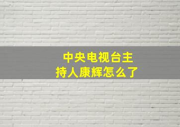 中央电视台主持人康辉怎么了