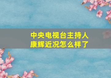 中央电视台主持人康辉近况怎么样了