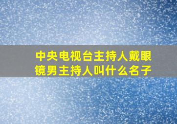 中央电视台主持人戴眼镜男主持人叫什么名子