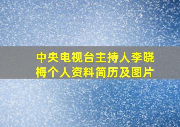 中央电视台主持人李晓梅个人资料简历及图片