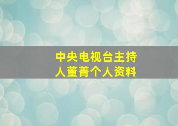 中央电视台主持人董菁个人资料