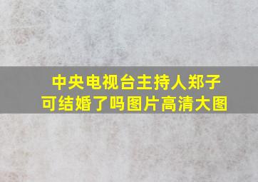 中央电视台主持人郑子可结婚了吗图片高清大图