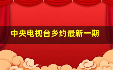 中央电视台乡约最新一期