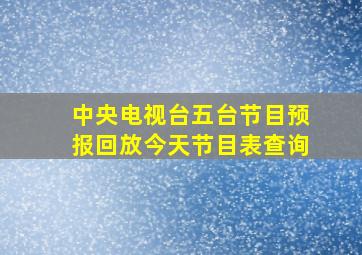 中央电视台五台节目预报回放今天节目表查询