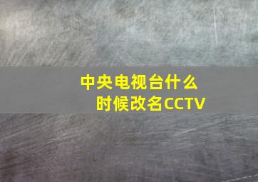 中央电视台什么时候改名CCTV