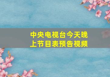 中央电视台今天晚上节目表预告视频