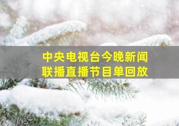 中央电视台今晚新闻联播直播节目单回放