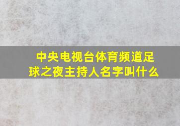 中央电视台体育频道足球之夜主持人名字叫什么