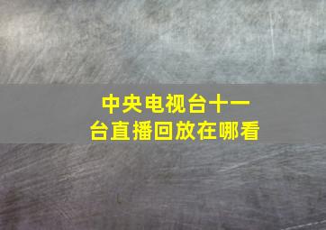 中央电视台十一台直播回放在哪看