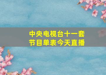 中央电视台十一套节目单表今天直播