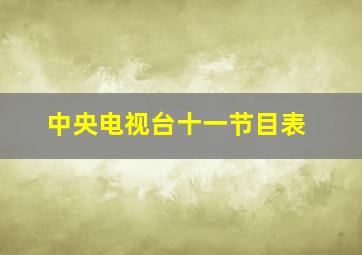 中央电视台十一节目表