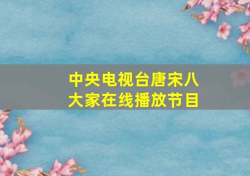 中央电视台唐宋八大家在线播放节目