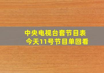 中央电视台套节目表今天11号节目单回看