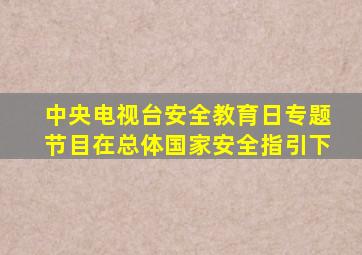 中央电视台安全教育日专题节目在总体国家安全指引下