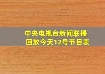 中央电视台新闻联播回放今天12号节目表