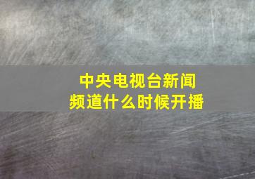 中央电视台新闻频道什么时候开播