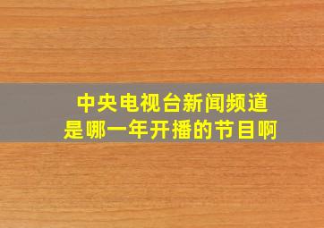 中央电视台新闻频道是哪一年开播的节目啊