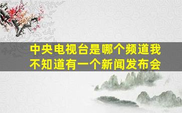 中央电视台是哪个频道我不知道有一个新闻发布会