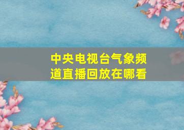 中央电视台气象频道直播回放在哪看