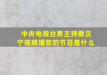 中央电视台男主持撒贝宁视频播放的节目是什么