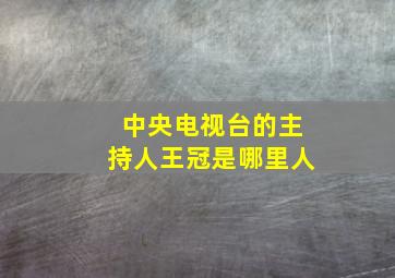 中央电视台的主持人王冠是哪里人